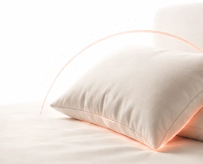 Soft pillow lit by a warm glow